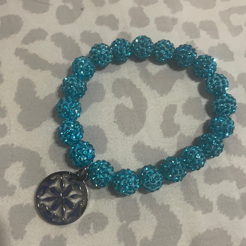 Blue rustic cuff bracelet